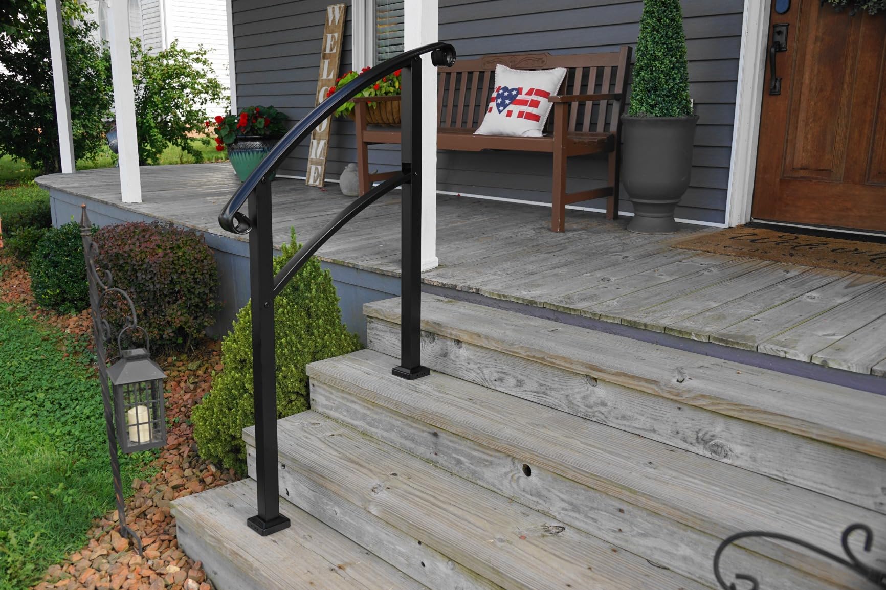 Aluminum Deck Railing Kit, Modular 36 in H. x 5 Ft W Level Railing Kit for Outdoor Steps, Heavy Duty Balustrade System customer photo 2