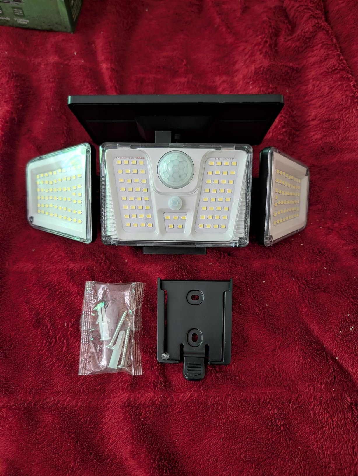 KOOPER Solar Flood Lights, 210 LED Motion Sensor Outdoor Lights, Solar Motion Lights Outdoor Waterproof, 3 Heads 300 Degree Wide Angle Outdoor Security Lights for Yard Patio Garage Entryways, 2 Pack customer photo 2