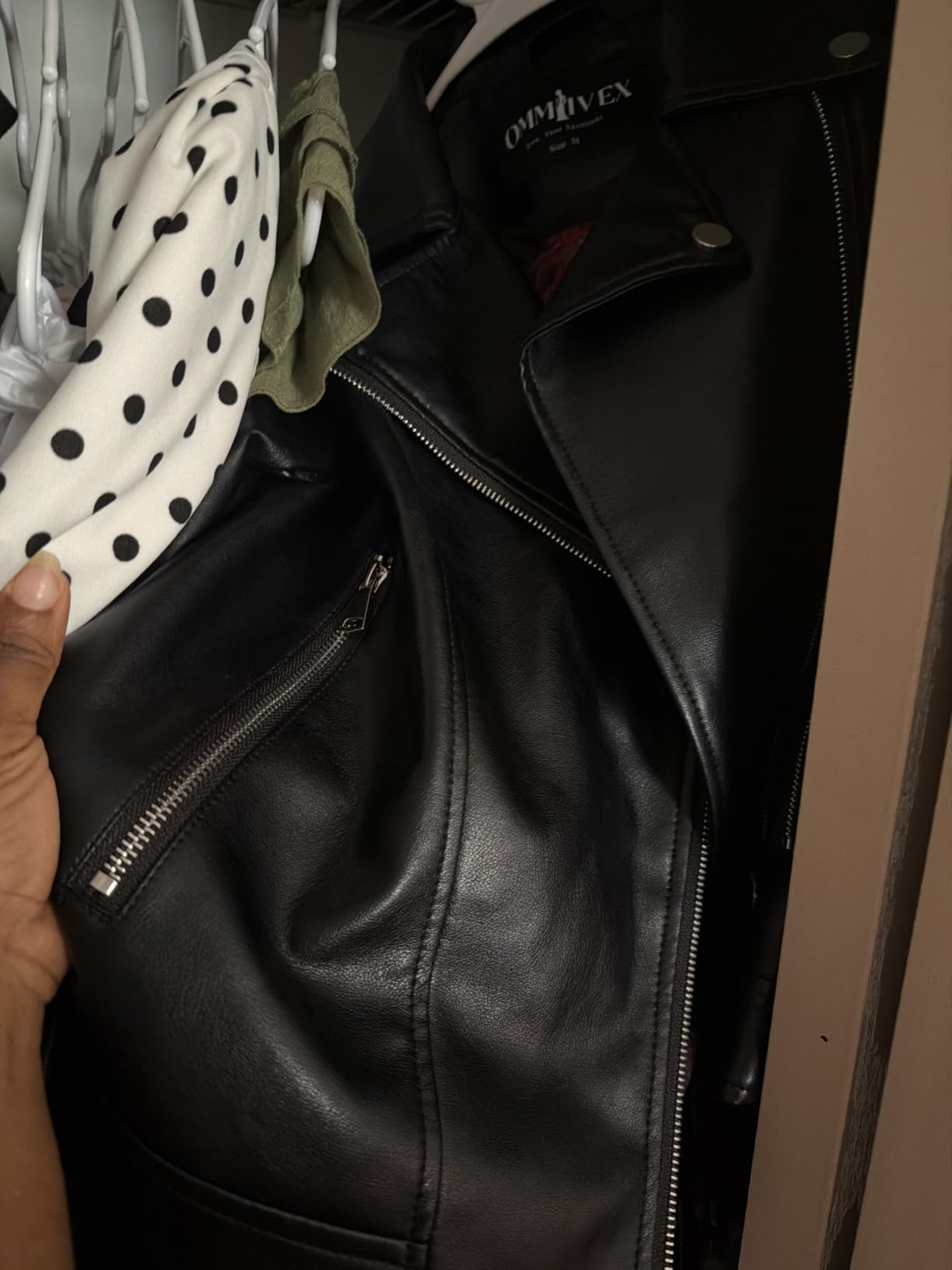 Women Leather Jacket Faux Cropped Coat Cute Short Zip Up for Casual Rock Concert Game Day Edgy Vintage Outfit customer photo 1