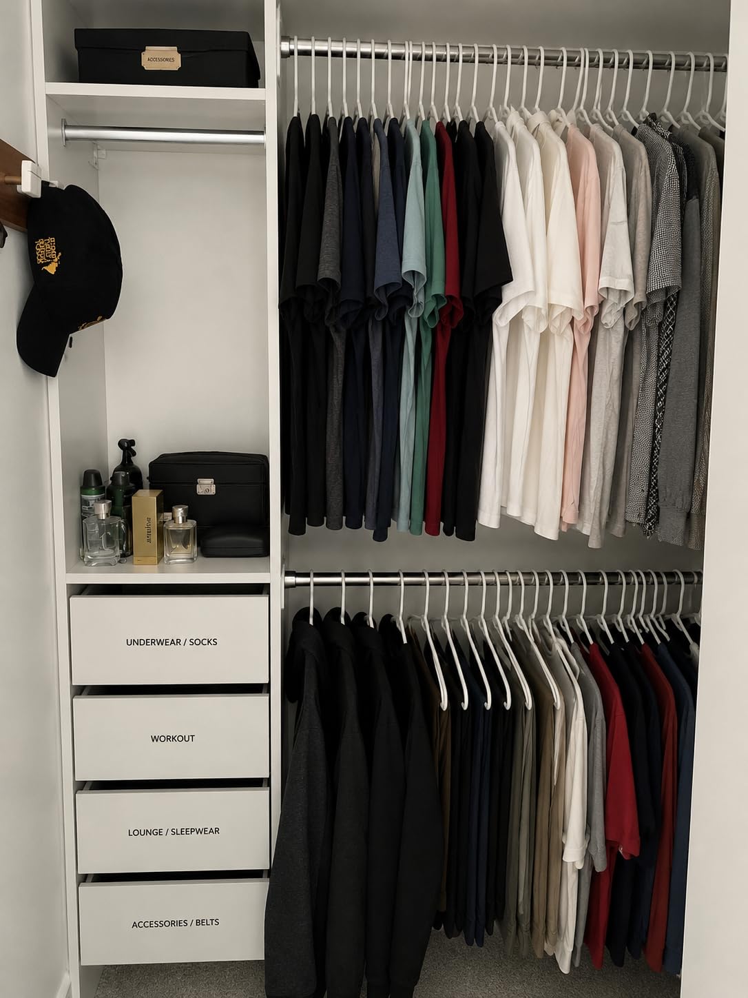SONGMICS Closet System, Customizable Walk-In Closet Organizer System with Adjustable Hanging Rods and Drawers, White, Fits Spaces 4-9.6 ft Wide URGR042WZ01S customer photo 2