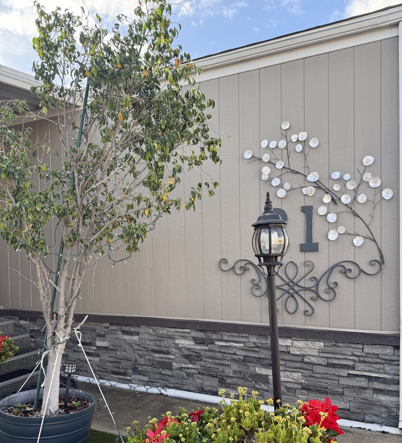 6-Pack Faux Stone Wall Panels, Exterior Interior, Fogstone | Covers 19.5 sq ft. Mortarless PU stone veneer for exterior and interior accent walls, fireplaces, and facades customer photo 1