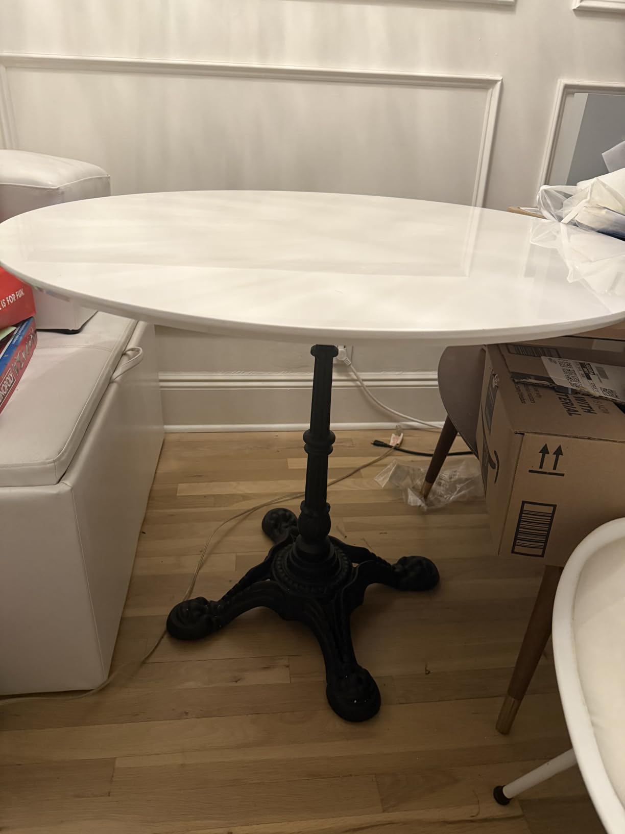 Roman Column Cast Iron Pedestal Table Base, Semi-Gloss Black, 41.3in Tall, 20.5in Base, 200kg Load Capacity customer photo 1
