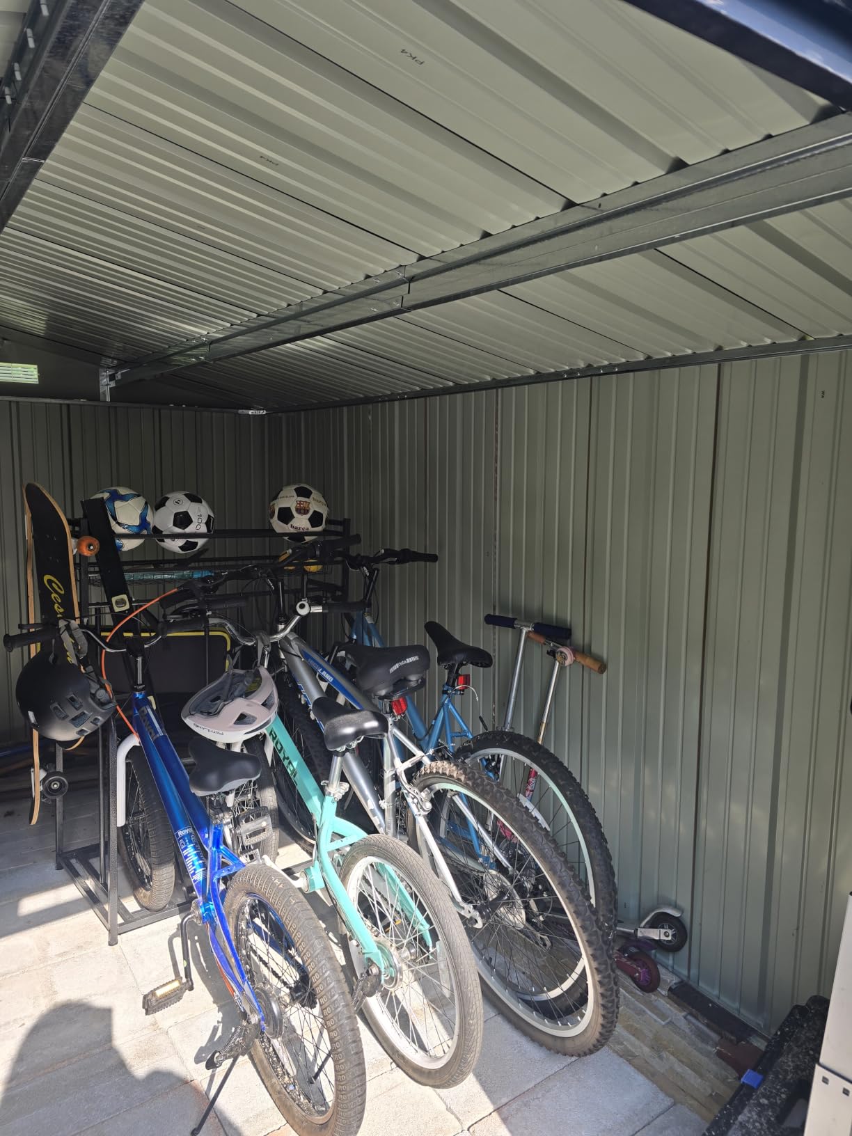 Aoxun 12 x 10FT Outdoor Storage Shed with Double Hinged Large Door Metal Sheds Outdoor Storage for Garden Utility Garden Shed with Lockable Door & Sloped Roof, Backyard, Patio and Backyard, Brown customer photo 1