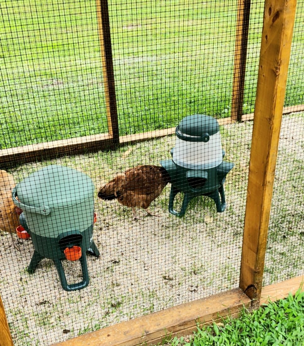 Omlet No Waste Chicken Feeder for Coop | Large 25lb Anti-Spill Poultry Feeder with 6 Feeding Ports | Feeds 12 Hens for 7 Days | Hanging or Free Standing | Weatherproof customer photo 1
