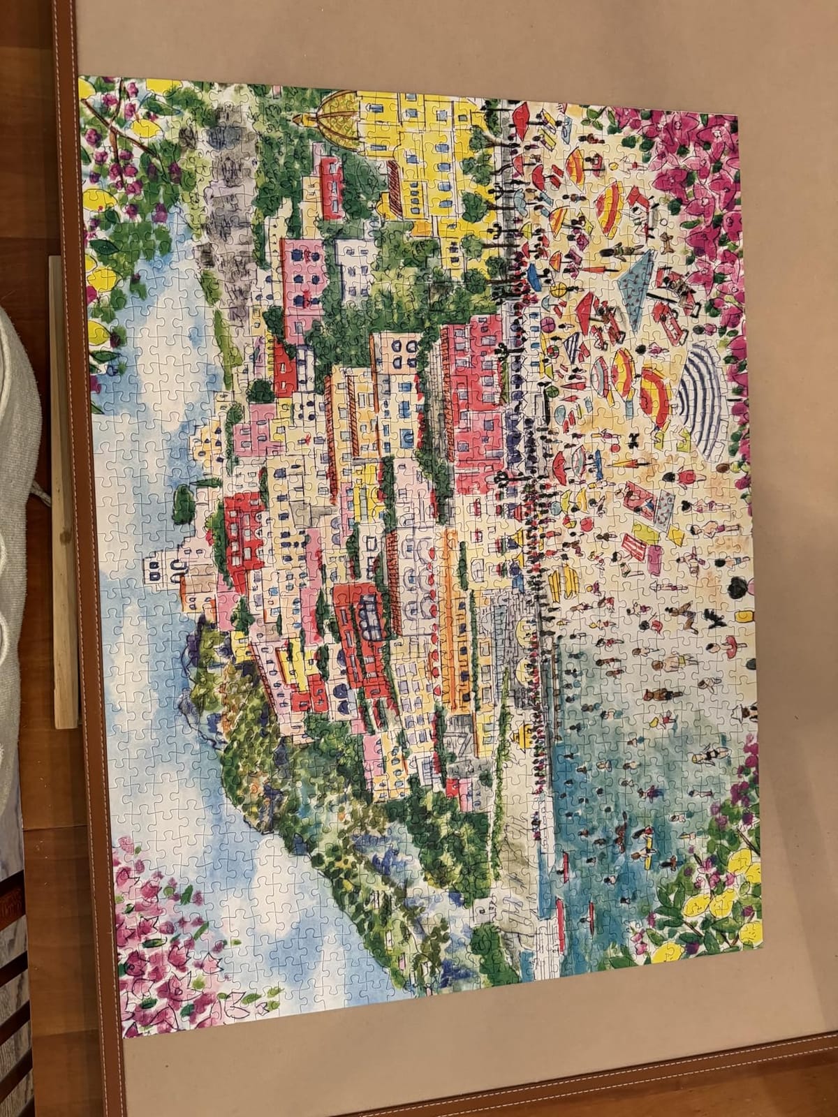 Galison - Coast of Italy 1000 Piece Jigsaw Puzzle for Adults | Illustrated by Michael Storrings, Amalfi, Positano, Beach, Challenging, Recycled Paper, No Dust, Finished Size 27