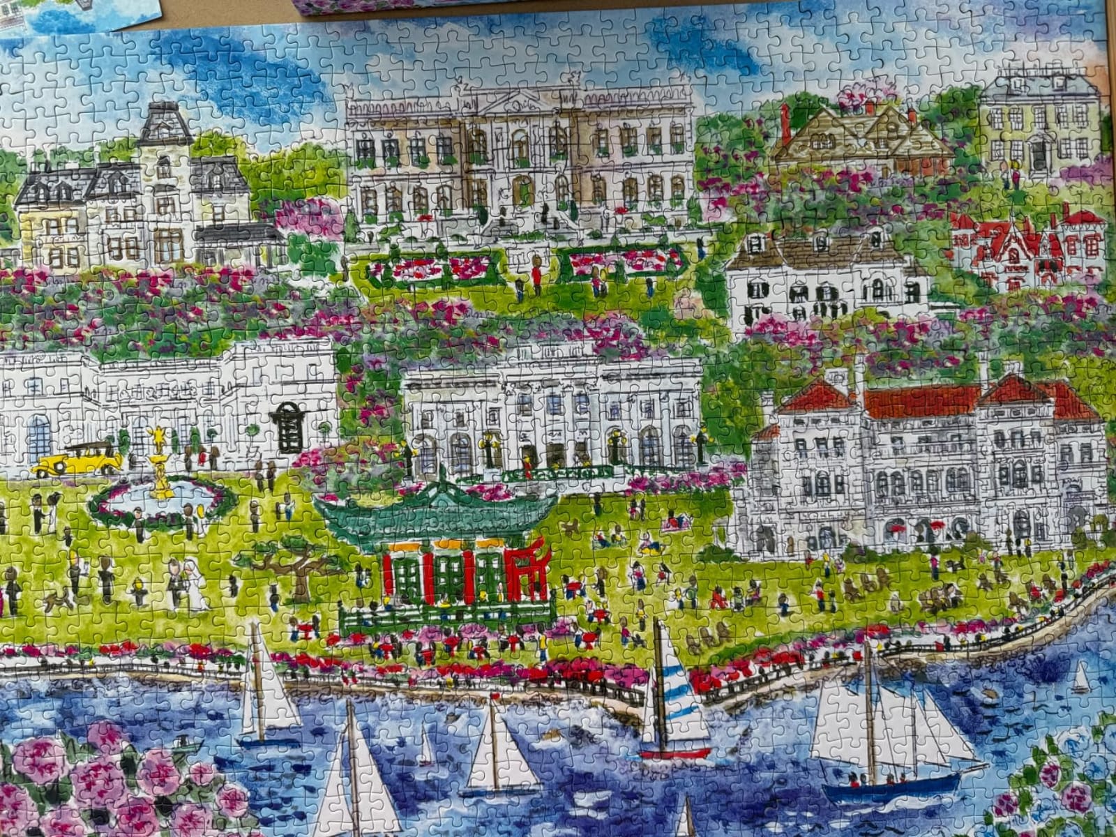 Galison - Coast of Italy 1000 Piece Jigsaw Puzzle for Adults | Illustrated by Michael Storrings, Amalfi, Positano, Beach, Challenging, Recycled Paper, No Dust, Finished Size 27