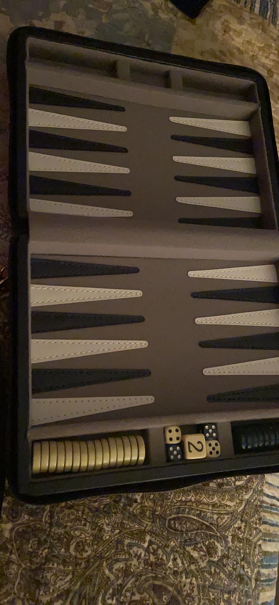 WE Games Backgammon Set, Board Games for Adults - Travel Games - Magnetic with Navy Blue Leatherette Backgammon Board and Carrying Strap customer photo 1
