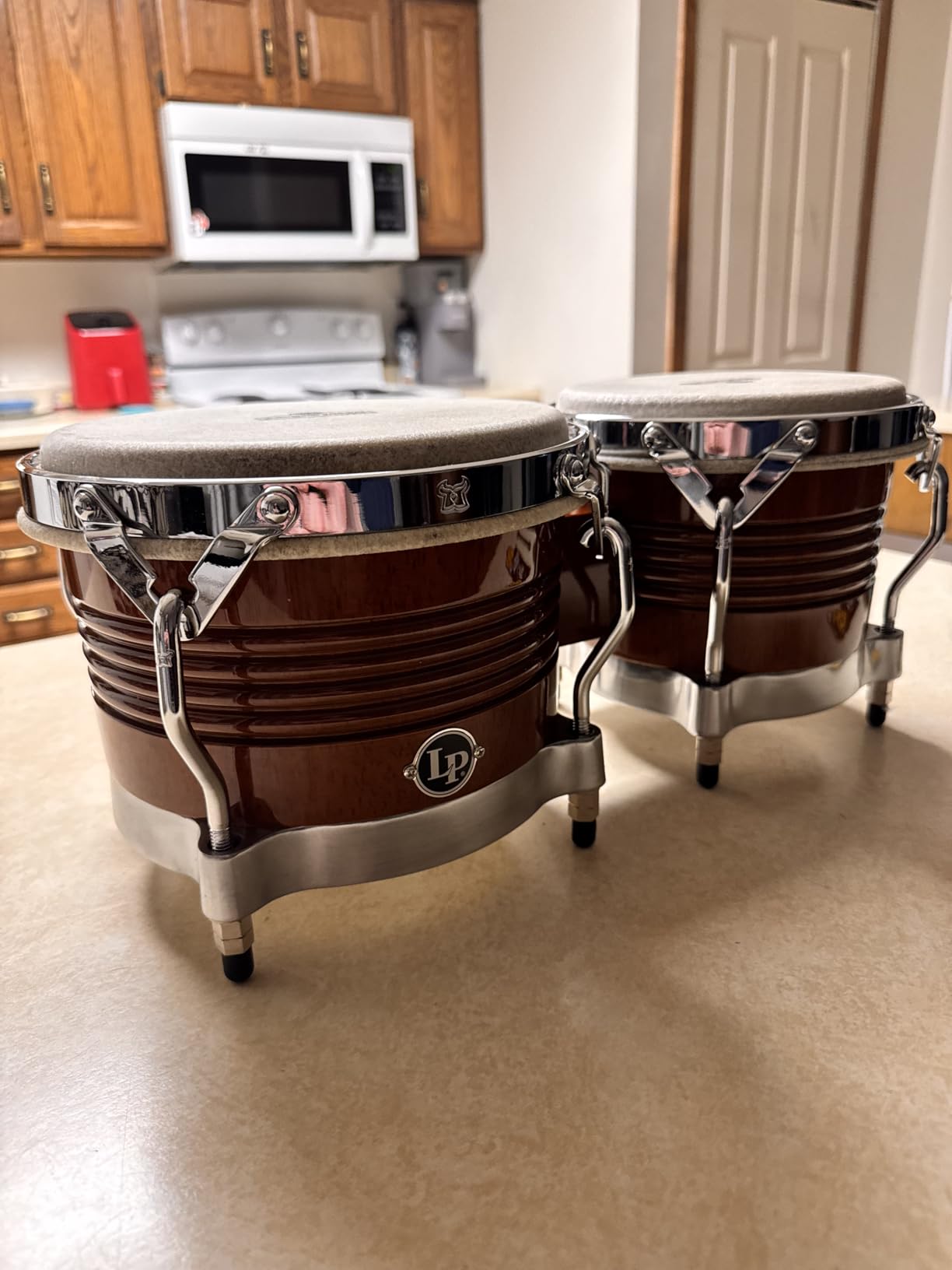 LP Matador M201-AW Wood Bongos (Natural, Gold) customer photo 1