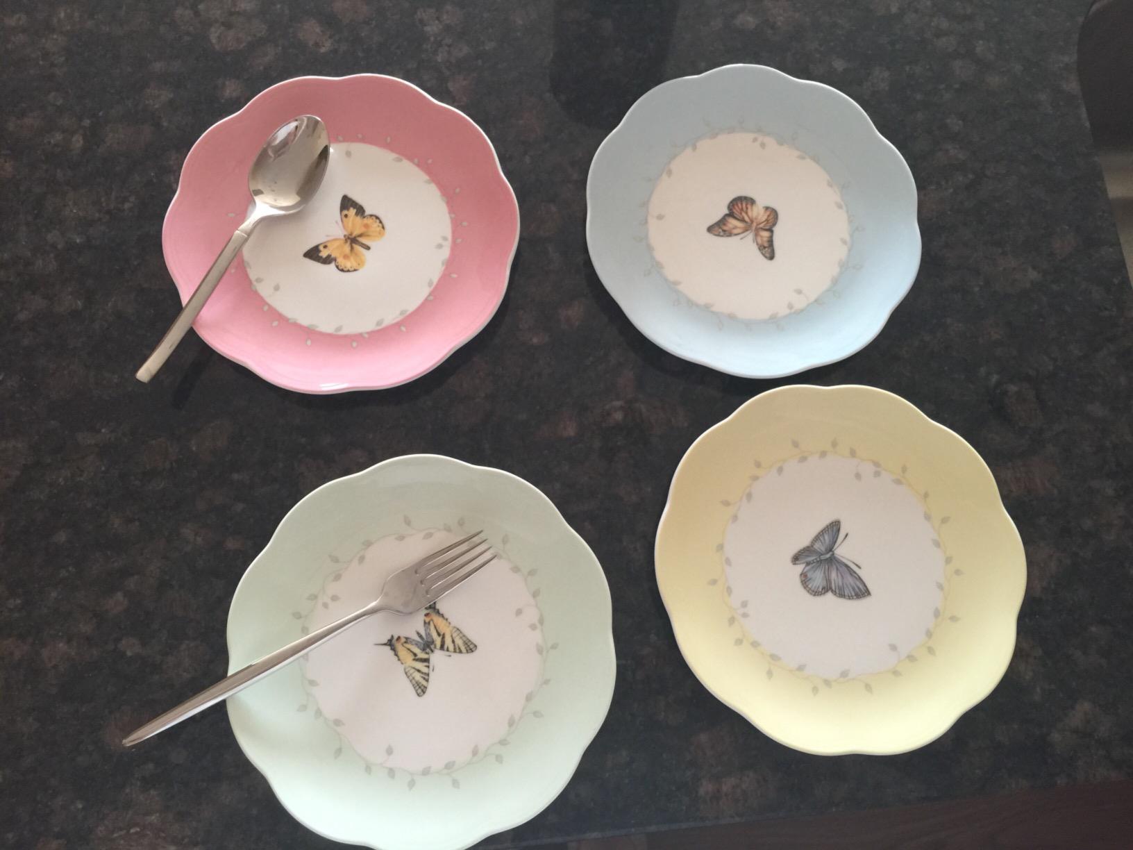 Lenox Butterfly Meadow Porcelain Dessert Plates, 8 Inch, Set of 4 customer photo 1