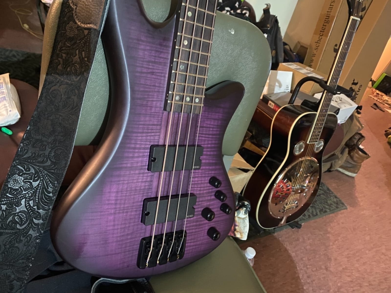 Schecter Stiletto Studio 4 Bass Guitar - Honey Satin customer photo 2