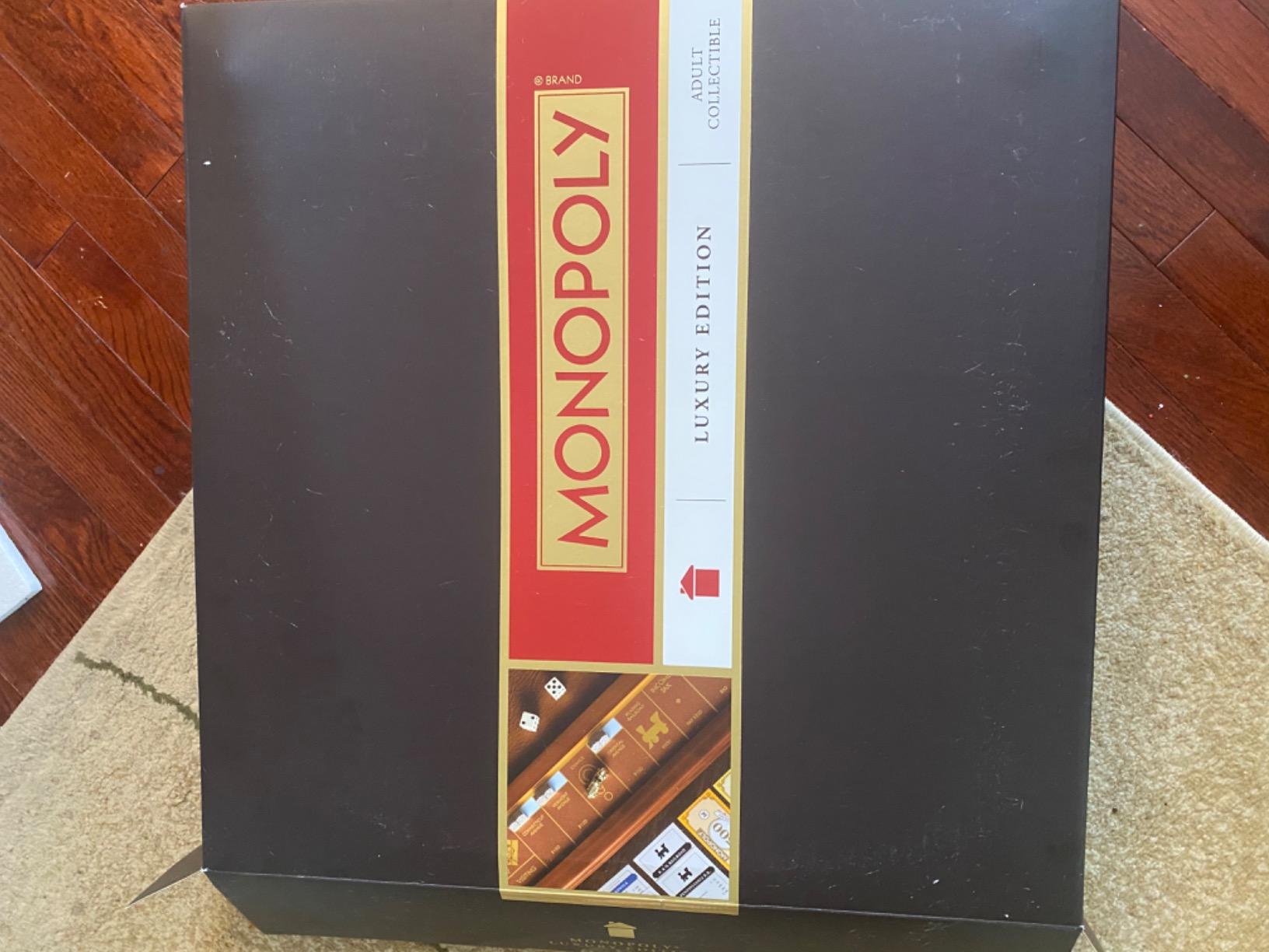 WS Game Company Monopoly Luxury Edition Wooden Board Game Set, 2-6 Players | Luxurious Wood Cabinet, Gold Foil Stamped Game Board, Faux Leather Rolling Area, 2 Storage Drawers, for Collectors and Adults customer photo 2