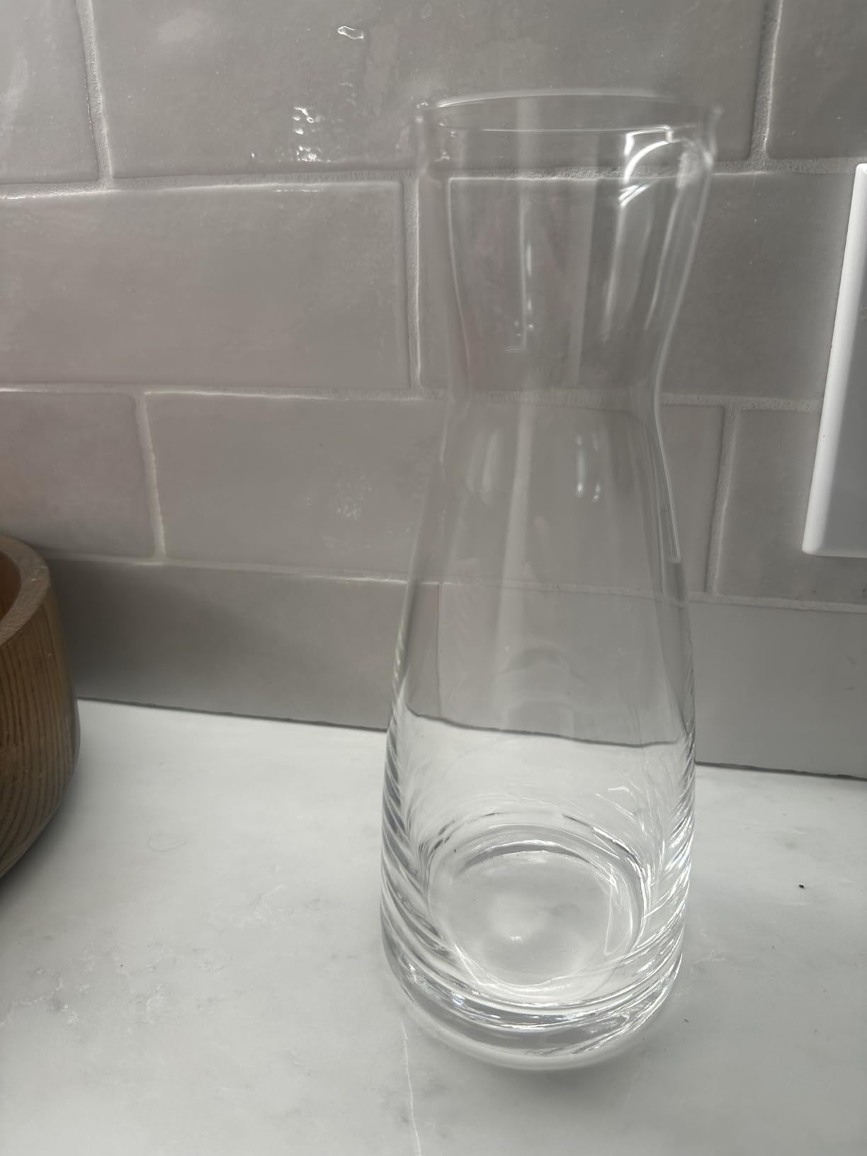 Bormioli Rocco Ypsilon Wine Carafe - Elegant Clear Glass Carafe For Water, Juice, Milk, Coffee, Iced Tea - Wide Mouth Serving Decanter Dispenser For Restaurants & Home Use - Made In Italy 36.5 Ounce customer photo 1