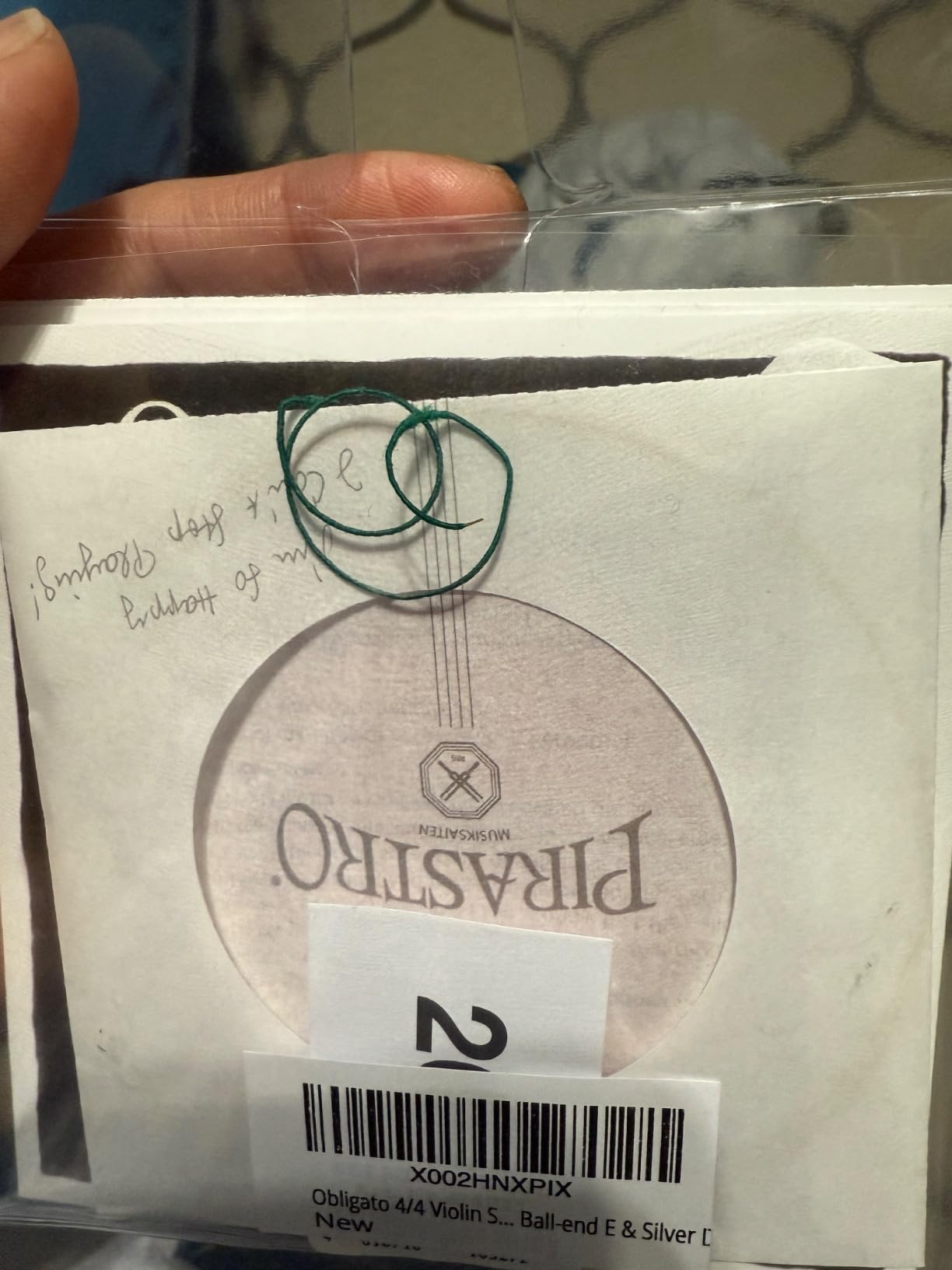 Obligato 4/4 Violin String Set - Medium Gauge - with Gold Ball-end E & Silver D customer photo 1