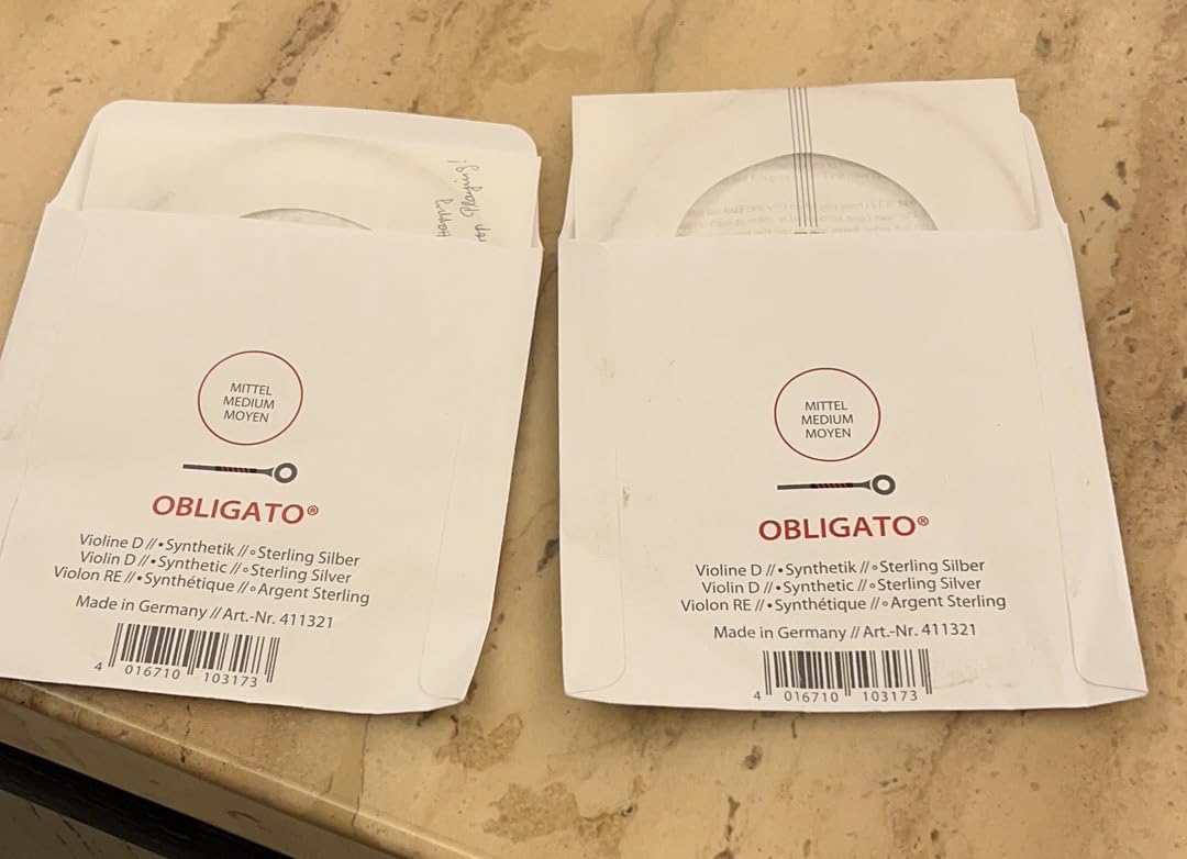 Obligato 4/4 Violin String Set - Medium Gauge - with Gold Ball-end E & Silver D customer photo 2