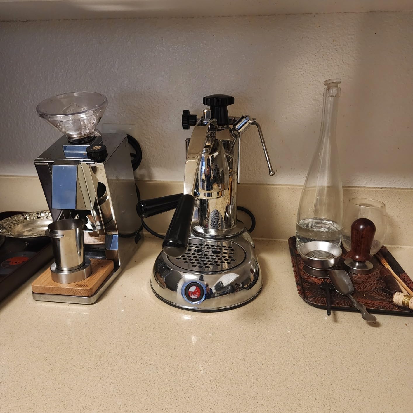 La Pavoni Stradivari 8 Cup Lever Espresso Machine - Chrome with Wood Handles, Manual Piston Operated, Made in Italy customer photo 1
