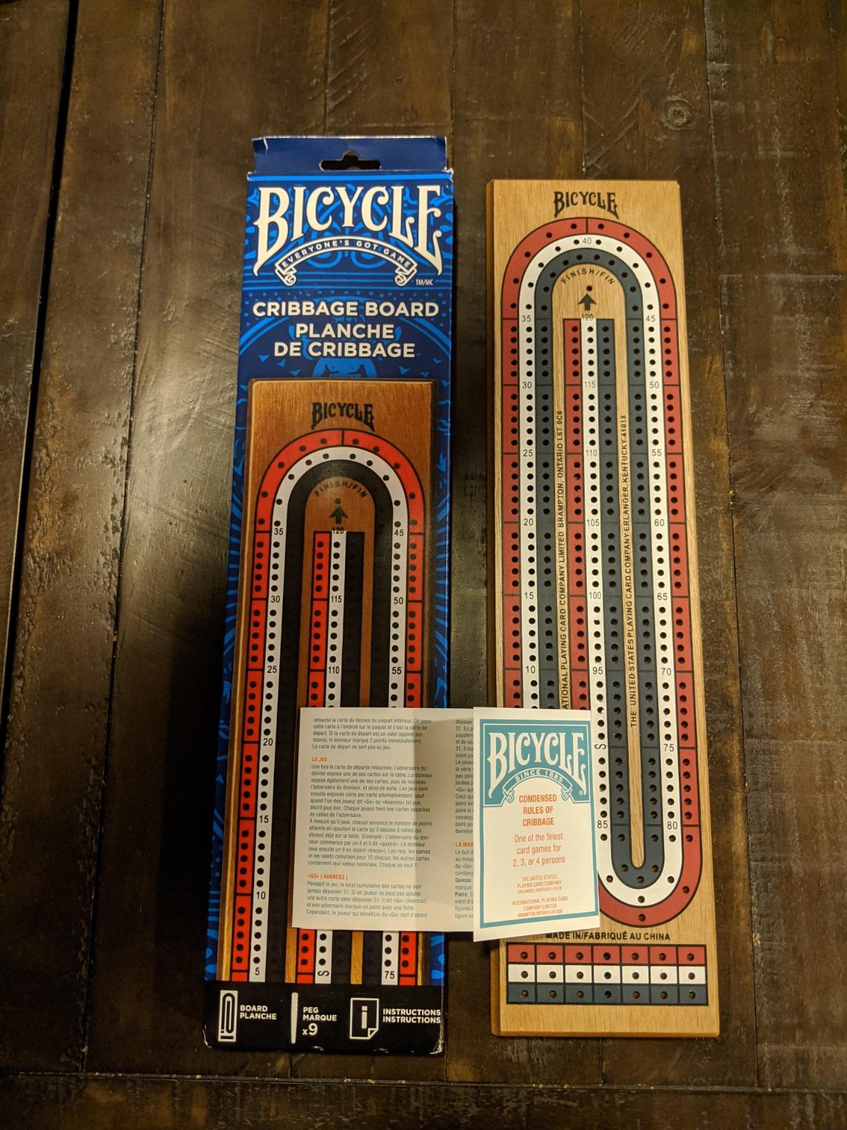 Bicycle 3-Track Color Coded Wooden Cribbage Board Games customer photo 1