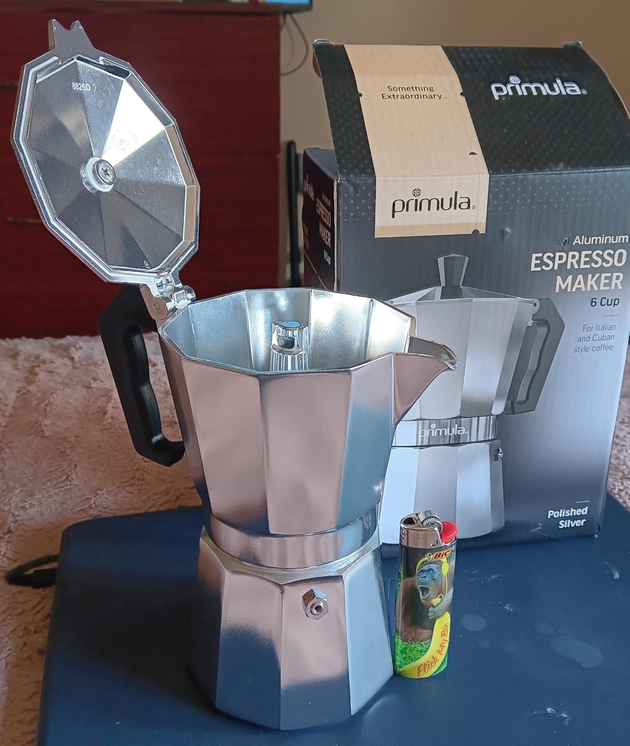 Primula Classic Stovetop Espresso and Coffee Maker, Moka Pot for Italian and Cuban Cafe Brewing, Greca Coffee Maker, Cafeteras, 6 Espresso Cups, Silver customer photo 1