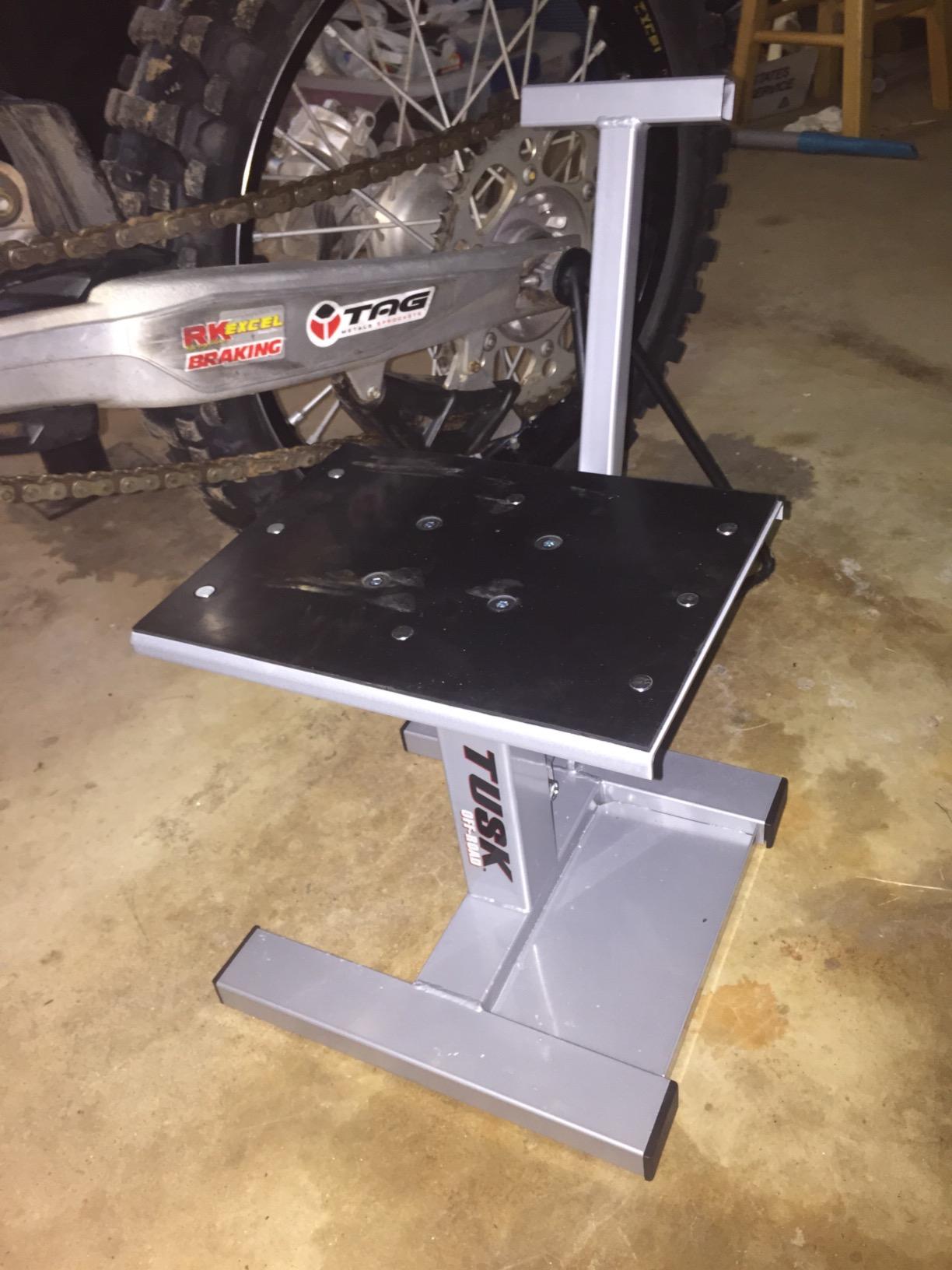 Tusk Adjustable Dirt Bike Motorcycle Lift Stand - Height Adjustable Maintenance Stand for Off-Road and Motocross Service customer photo 2