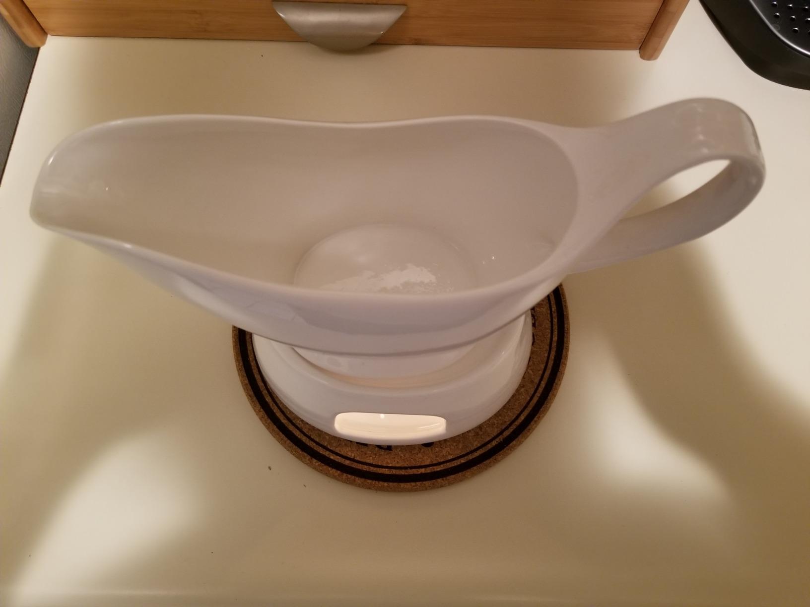 Norpro Porcelain Gravy Sauce Boat with Stand and Candle customer photo 2