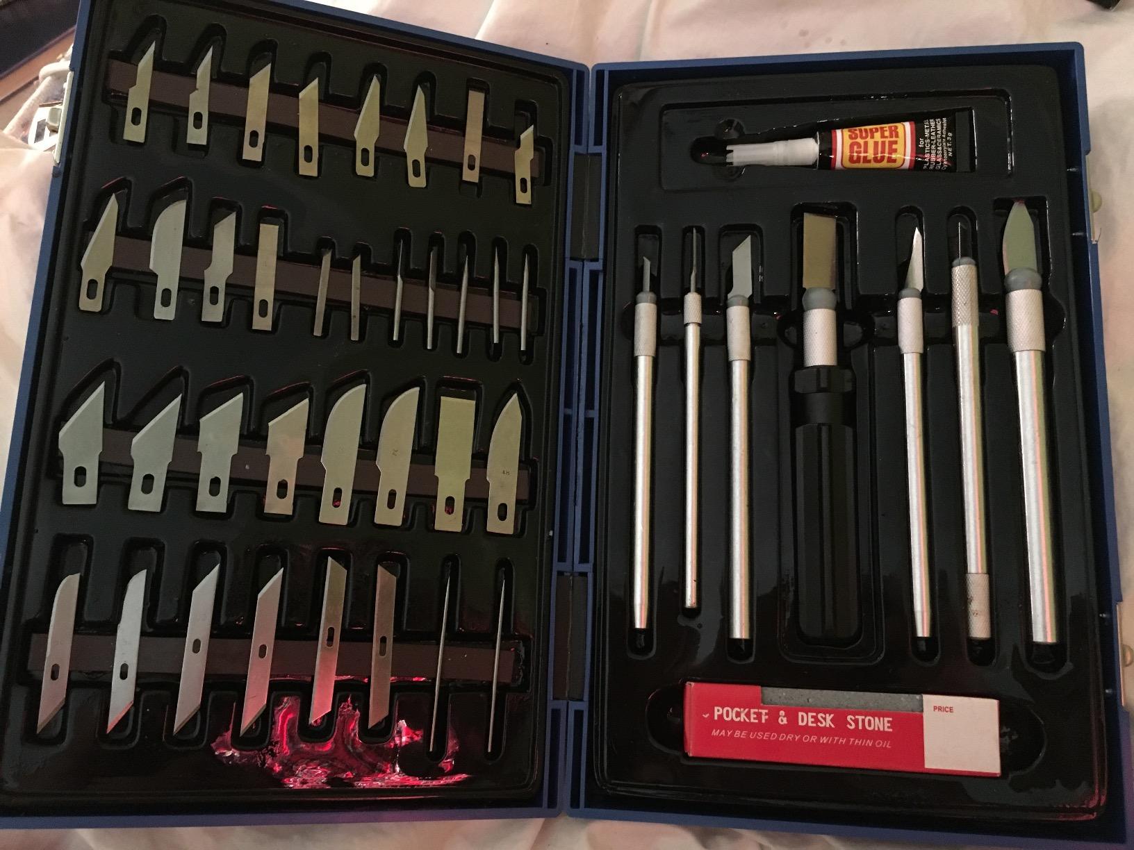 TCP Global Deluxe Cutting Knife SET with Case - 56 Piece Precision Hobby Knife Set customer photo 1