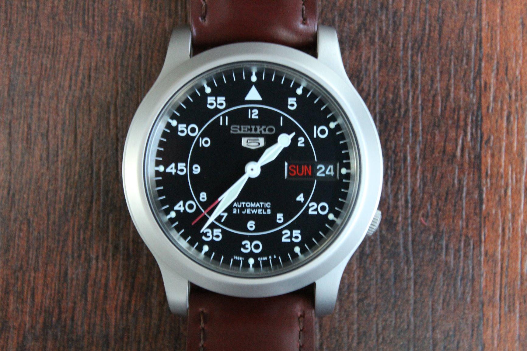 Seiko Men's SNK809 Seiko 5 Automatic Watch with Black Canvas Strap customer photo 2