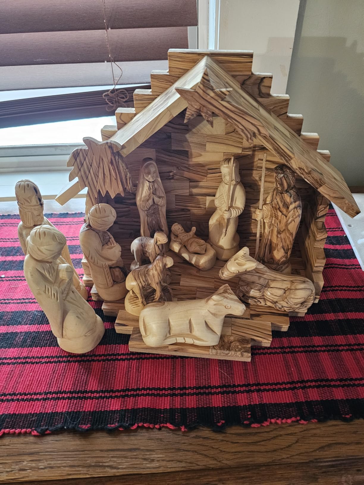 Holy Land Market Olive Wood Nativity Set 12 Piece Bethlehem Indoor, Hand Carved customer photo 1