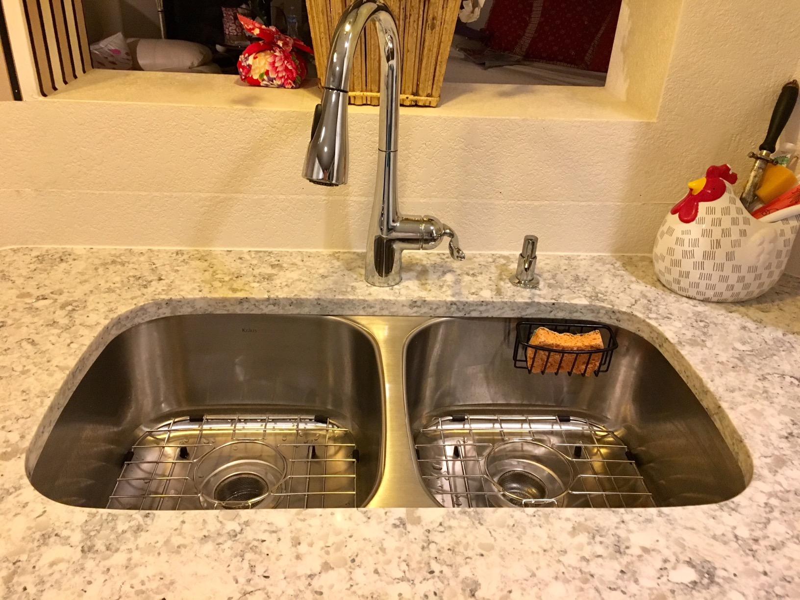 KRAUS Premier 32-inch Undermount 50/50 Double Bowl 18-Gauge Stainless Steel Kitchen Sink with Strainers, KBU22 customer photo 1
