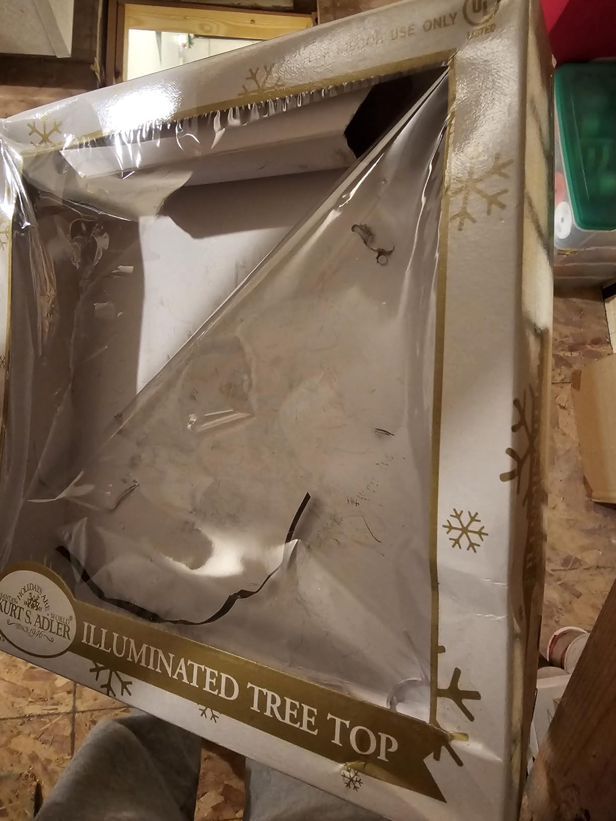 Kurt Adler UL 10L Capiz Clear Star Treetop | Capiz Star Lighted Tree Topper, Iridescent Ivory & Gold, UL Listed, Eight Point Faceted Design customer photo 1