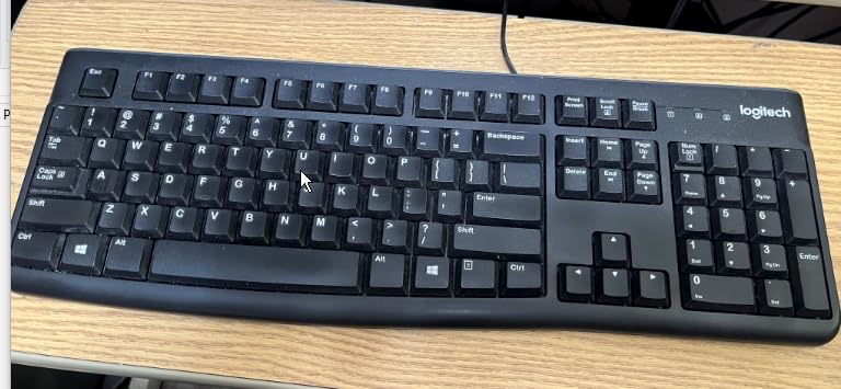Logitech K120 Full Size Wired Keyboard USB Plug-and-Play Windows - Black | Full-size keyboard, spill-resistant, curved space bar, Windows PC and laptops compatible customer photo 1