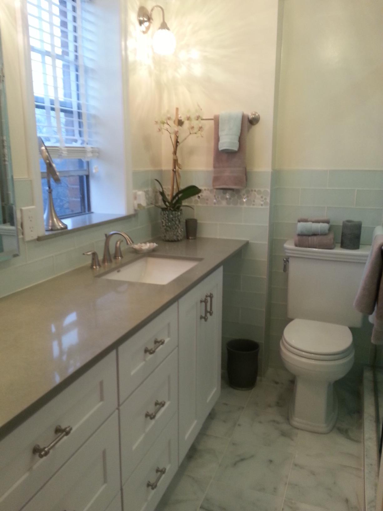 Tenedos Bianco Carrara 12x12 Polished Marble Tile, Italian White Carrera Stone for Bathroom Wall, Shower, Kitchen Backsplash, and Floor Use (1 Piece) customer photo 2