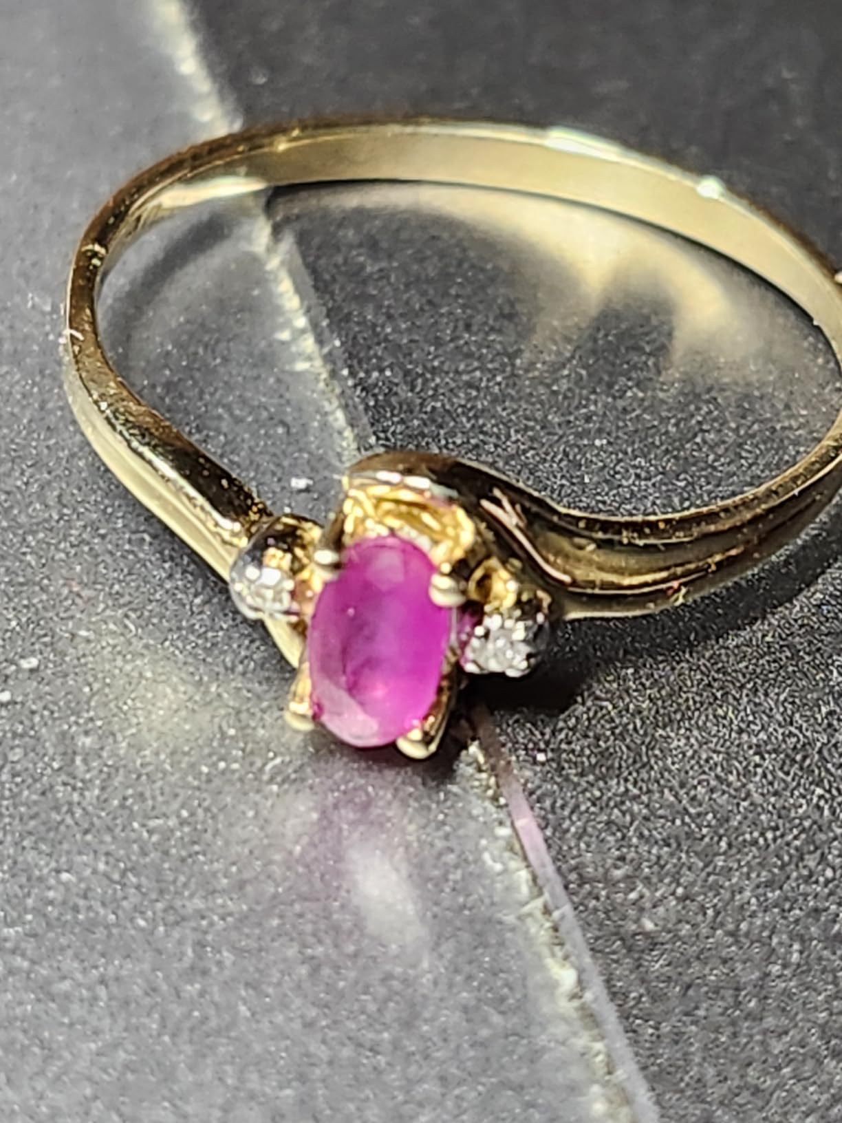 Ruby and Diamond Ring in 10K Yellow Gold customer photo 1