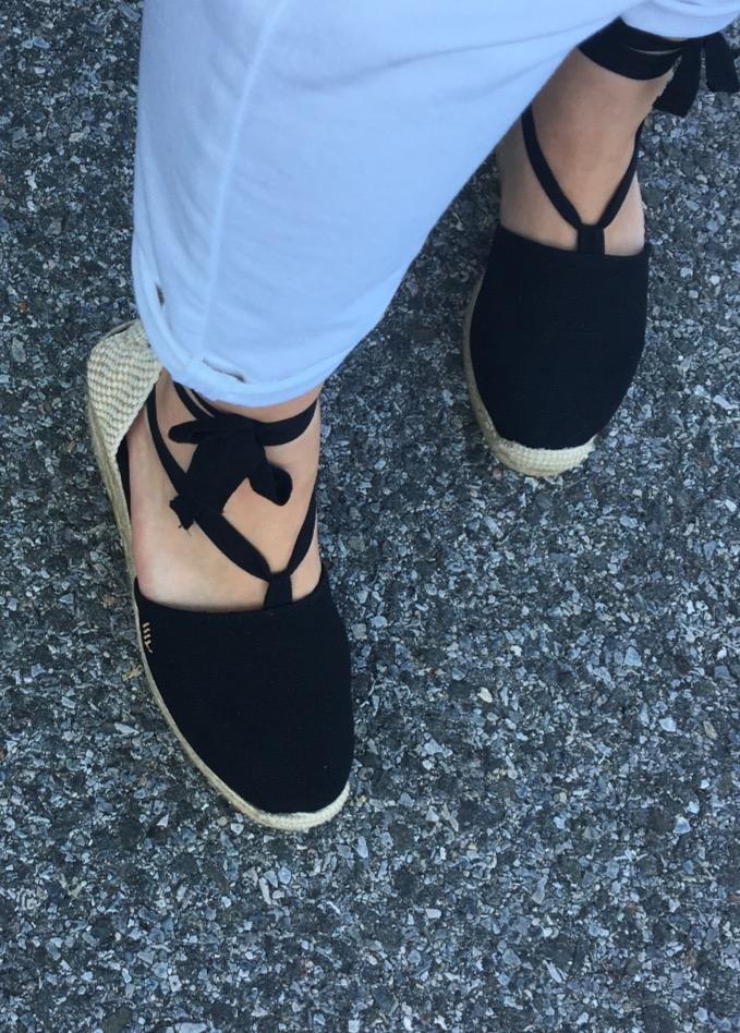 Escala Espadrille Canvas Wedges with Sleek Ankle Laces Women's Lace Up Shoes Handmade in Spain Organic Cotton Canvas and 100% Natural Jute Midsole for All Occasions customer photo 2