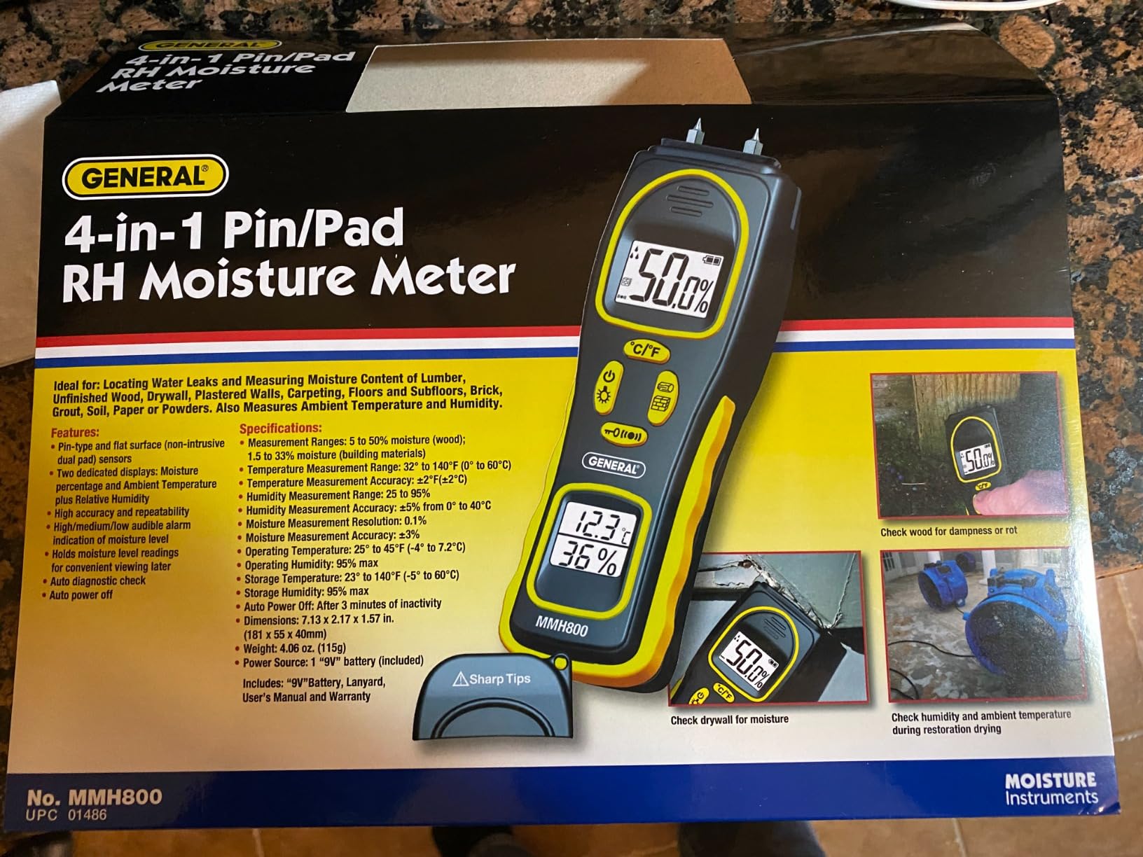 General Tools MMH800 Pin/Pinless Moisture Meter w/Temp and Humidity customer photo 2