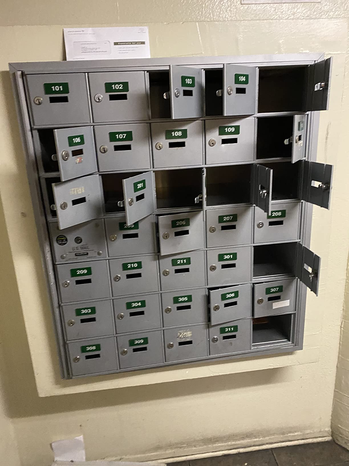 Salsbury Industries 4B+ Horizontal Mailbox - 35 A Doors (34 usable) - Aluminum - Front Loading - USPS Access customer photo 1