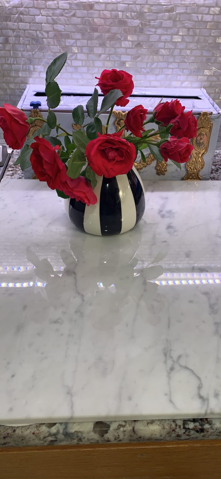 Tenedos Carrara Marble Italian White Bianco Carrera 18x18 Marble Floor Wall Tile Polished for Bathroom Shower, Kitchen Backsplash, Fireplace customer photo 1