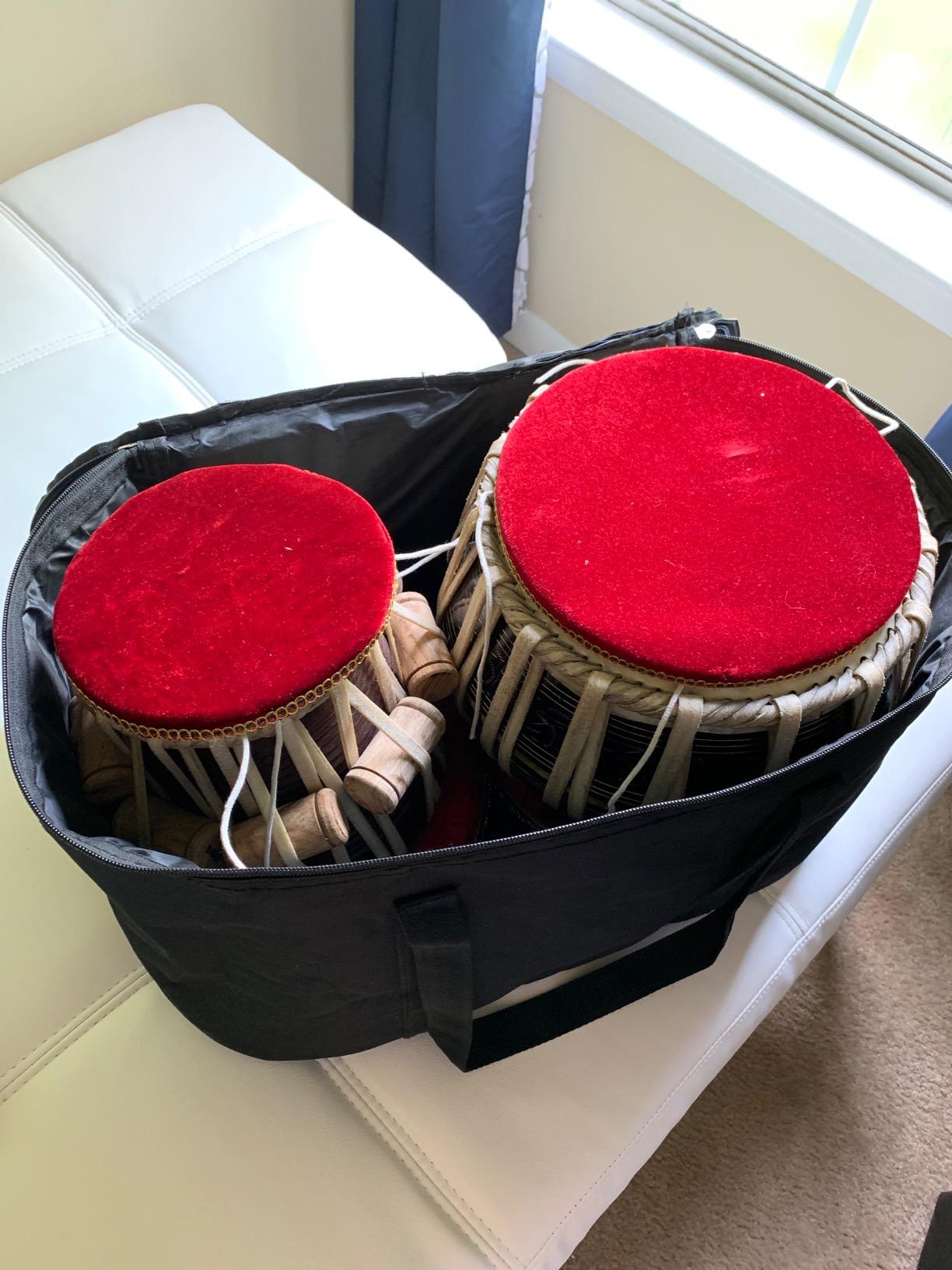 Maharaja Musicals Tabla Set, 3KG Black Brass Bayan, Finest Sheesham Dayan, Bag, Hammer, Cushions (PDI-EA) customer photo 1