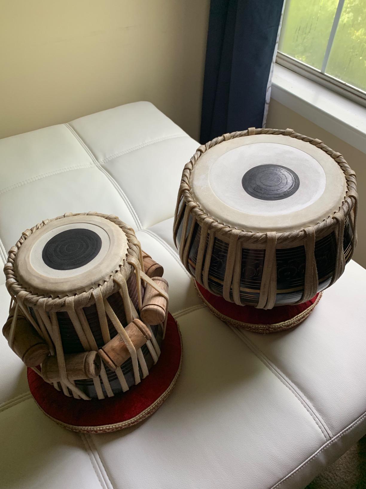 Maharaja Musicals Tabla Set, 3KG Black Brass Bayan, Finest Sheesham Dayan, Bag, Hammer, Cushions (PDI-EA) customer photo 2