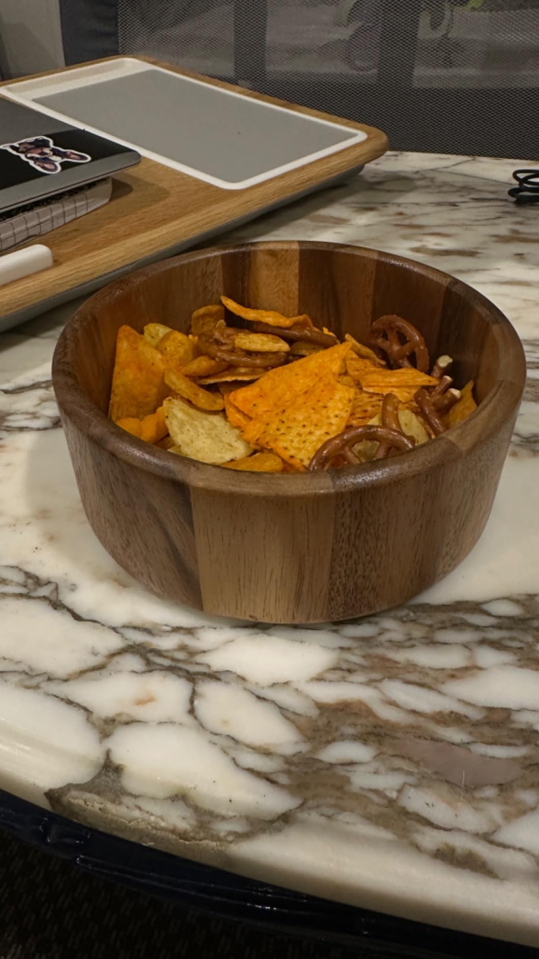 Lipper International Acacia Straight-Side Serving Bowl for Fruits or Salads, Small, 6
