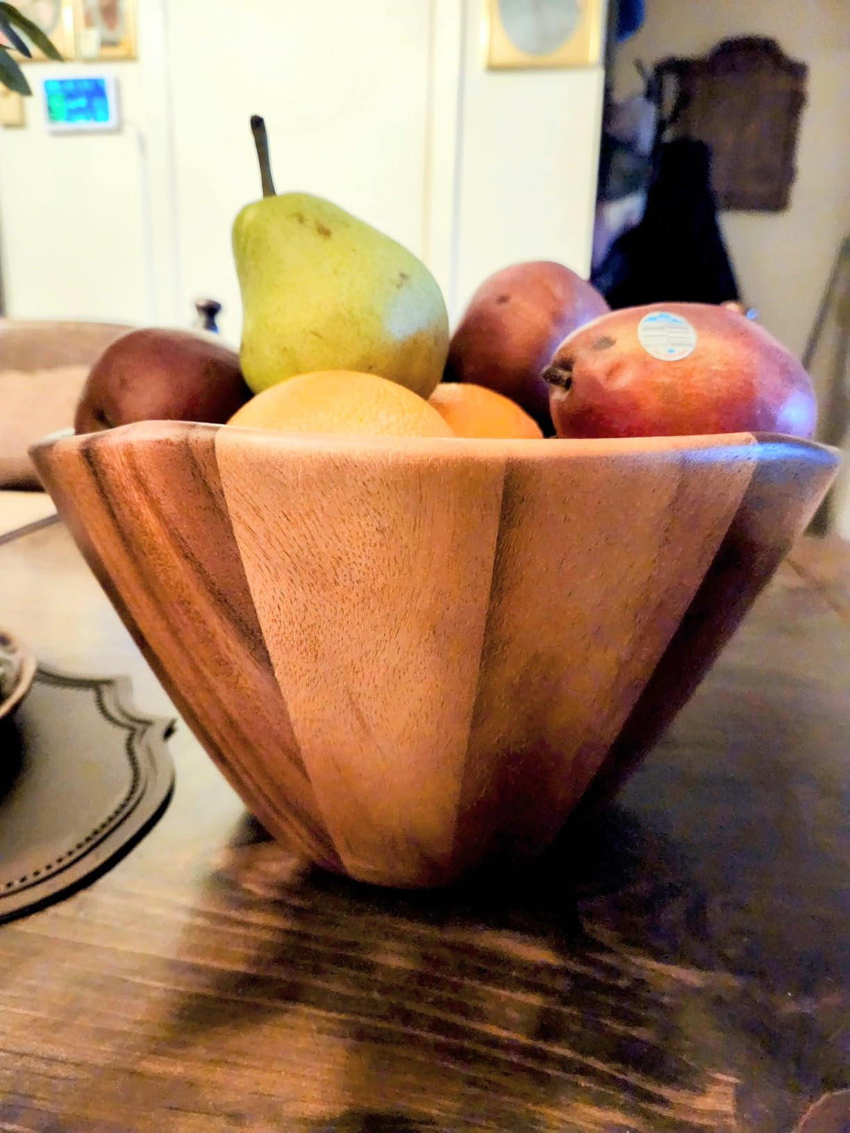 Lipper International Acacia Wave Serving Bowl for Fruits or Salads, Large, 12