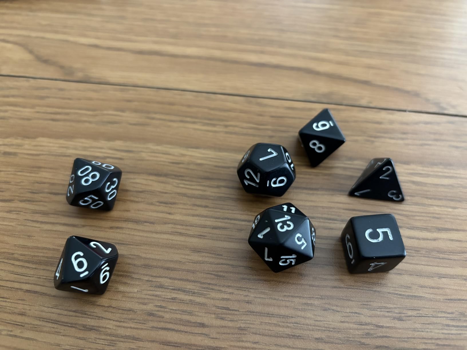 Chessex Dice: Polyhedral 7-Die Opaque Dice Set - Black with White customer photo 1