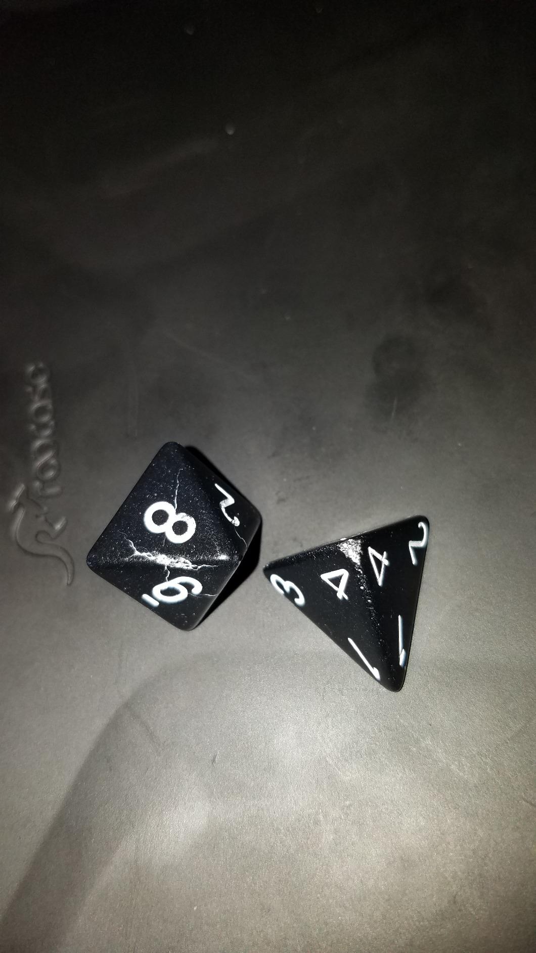 Chessex Dice: Polyhedral 7-Die Opaque Dice Set - Black with White customer photo 2