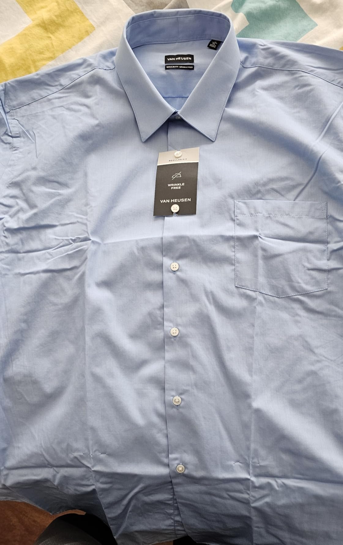 Van Heusen Mens Dress Shirt Regular Fit Poplin Solid customer photo 2