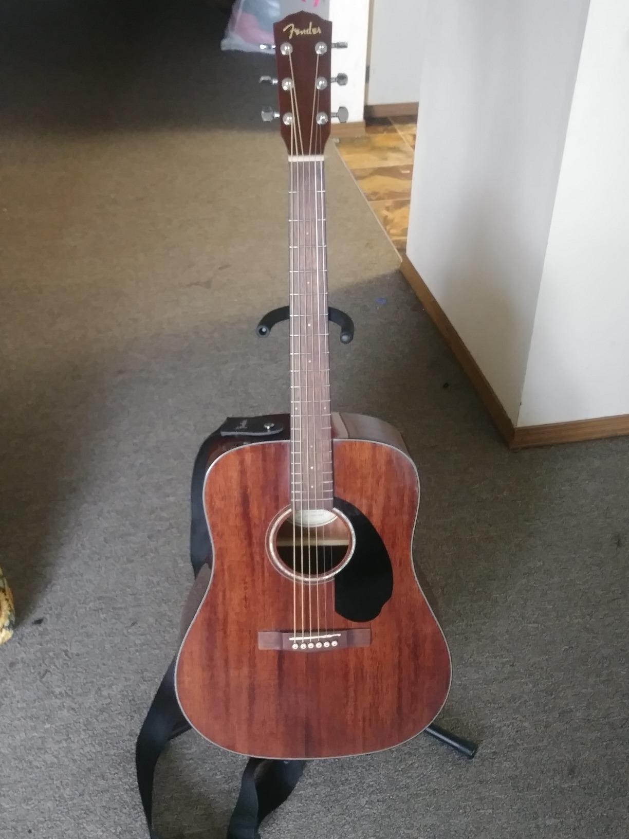 Fender CD-60S Solid Top Dreadnought Acoustic Guitar - All Mahogany Bundle with Hard Case, Tuner, Strap, Strings, Picks, and Austin Bazaar Instructional DVD customer photo 1