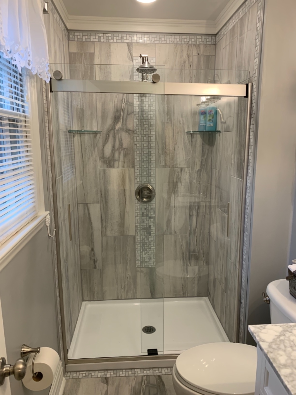 Kohler K-706009-D3-MX Levity Bypass Shower Door with Handle and 1/4-Inch Frosted Glass in Matte Nickel customer photo 2