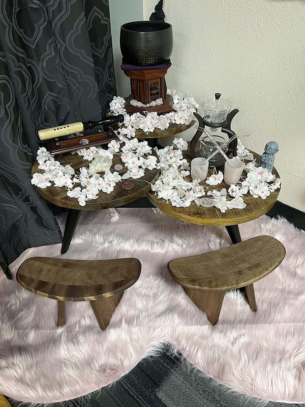 Meditation Bench IKUKO, Travel Yoga Stool, Walnut, Standard - BLUECONY Original Portable Version customer photo 2