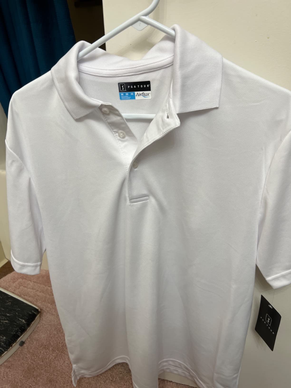 PGA Tour Men's Airflux Solid Mesh Short Sleeve Classic Golf Polo Shirt customer photo 2