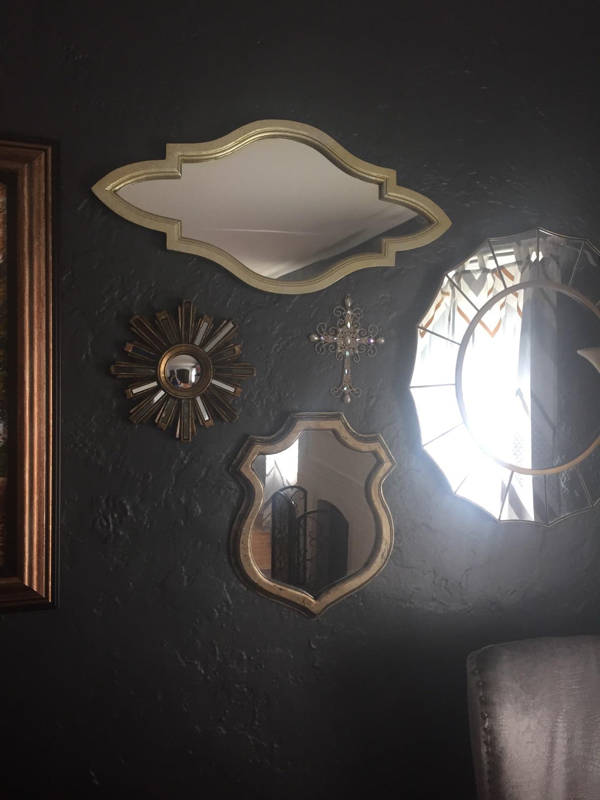 SPI Small Gold Deco Sunburst Convex Wall Mirror customer photo 2
