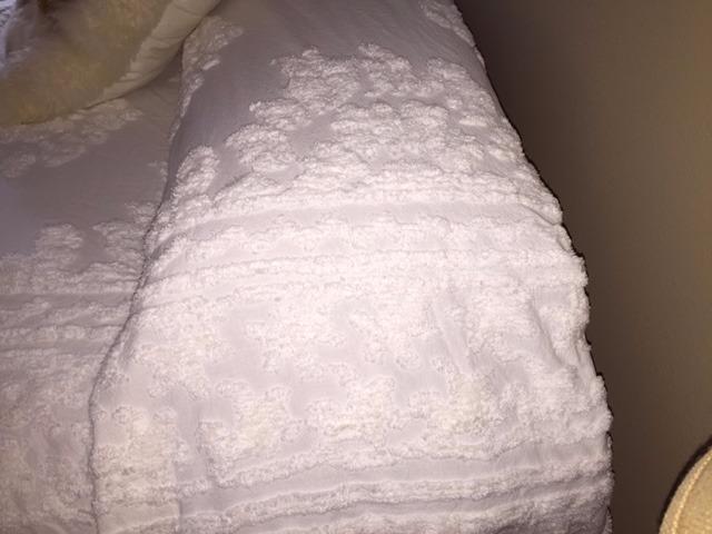 Beatrice Home Fashions Medallion Queen Cotton Chenille Bedspread, Ivory | Vintage tufted lightweight soft, cozy plush 100% cotton bedspread with fringed hem and large centered medallion design customer photo 2