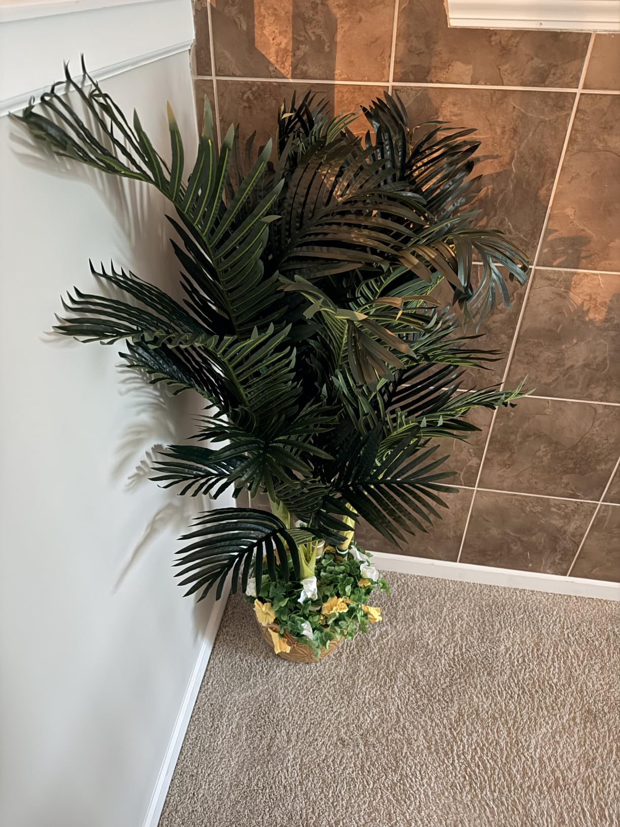 Nearly Natural 4 ft Artificial Golden Cane Palm Tree with Nursery Pot | Double-Stalk, Lush Realistic Foliage, Indoor Faux Palm Plant, Living Room Decor, Perfect Tropical Decoration customer photo 1