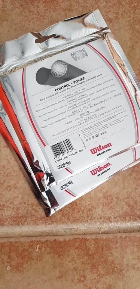 Wilson Champion's Choice Duo Tennis String - Set, Grey/White customer photo 1